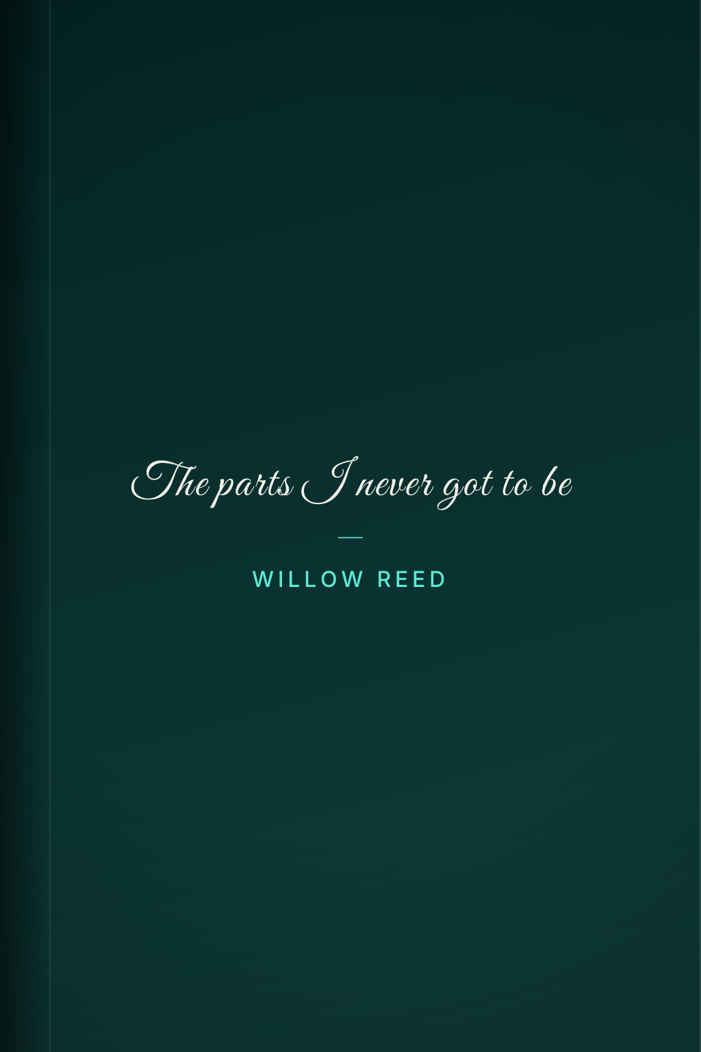 The parts I never got to be